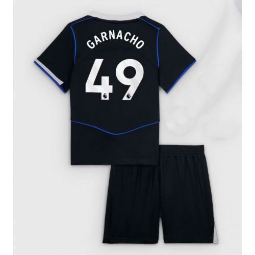 Chelsea Alejandro Garnacho #49 Tredjeställ Barn 2025-26 Kortärmad (+ Korta byxor)